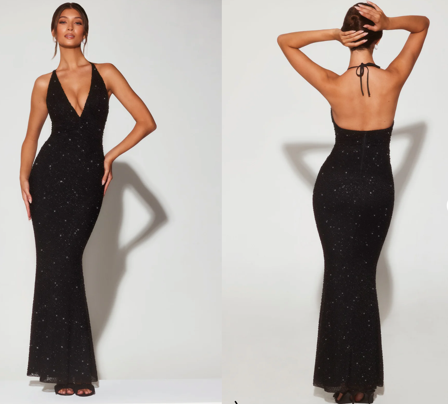Black sparkly evening dress showcase